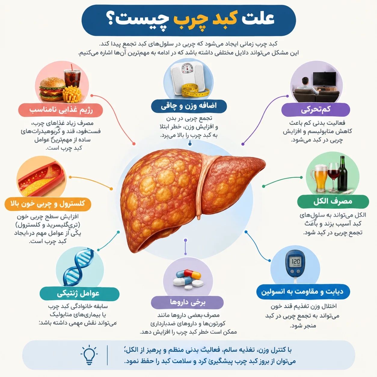 علت بیماری کبد چرب