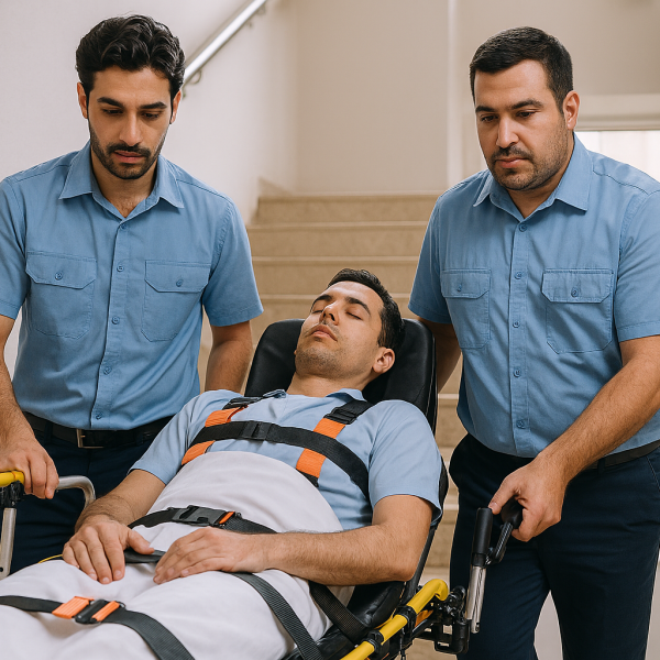 انتقال بیمار در طبقات توسط اورژانس